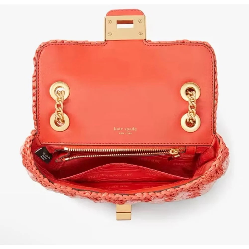 Kate spade Evelyn Striped Crochet Raffia Small Shoulder Crossbody